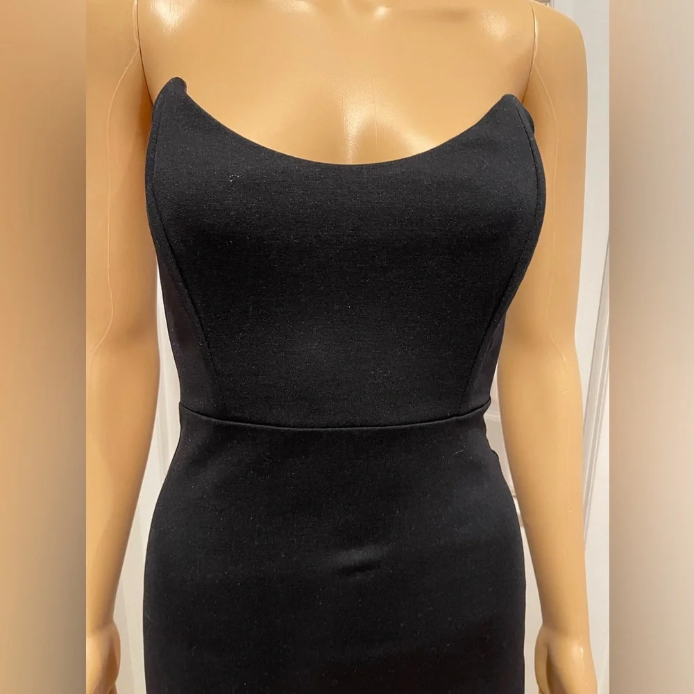 Women's Solemio Strapless Lace Panel Accent cocktail Dress Size - Picture 4 of 8